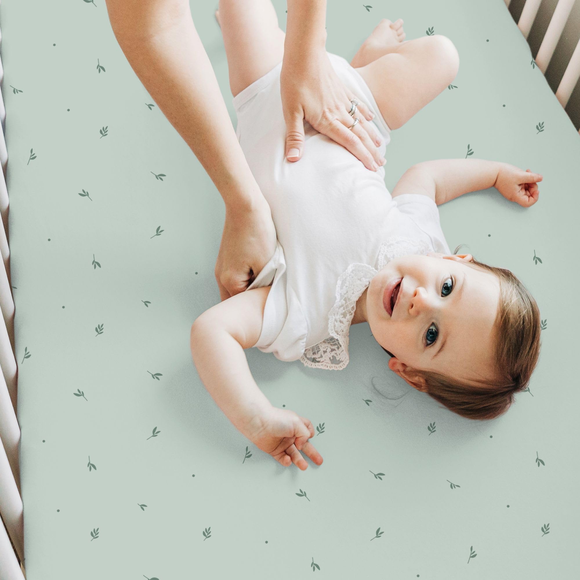KeaBabies Isla fitted crib sheet is dryer-friendly for quick laundry.