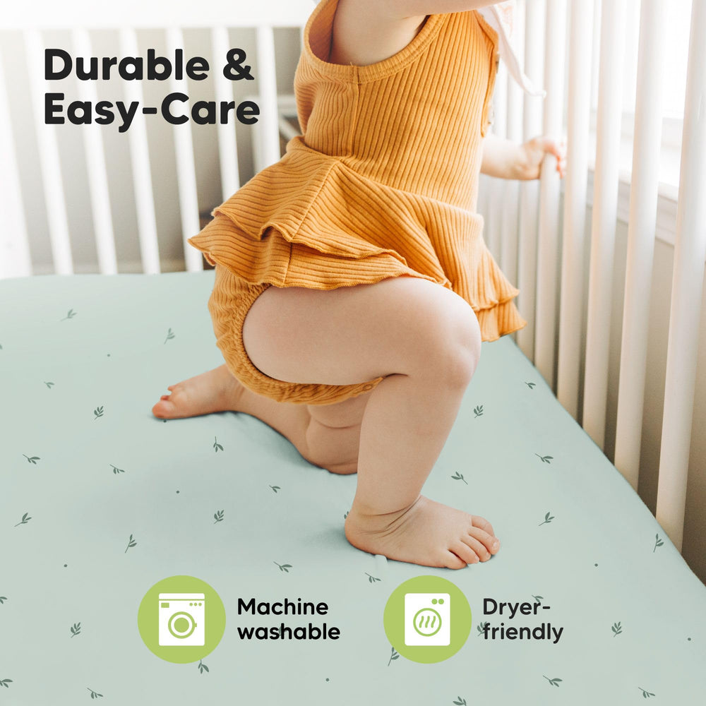 KeaBabies Isla bunny print sheet ideal for naps and bedtime.