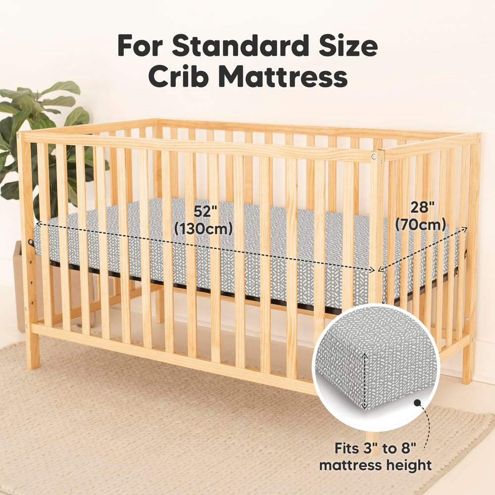 KeaBabies Isla Protect+ sheet on mattress shows easy on-off and secure fit.