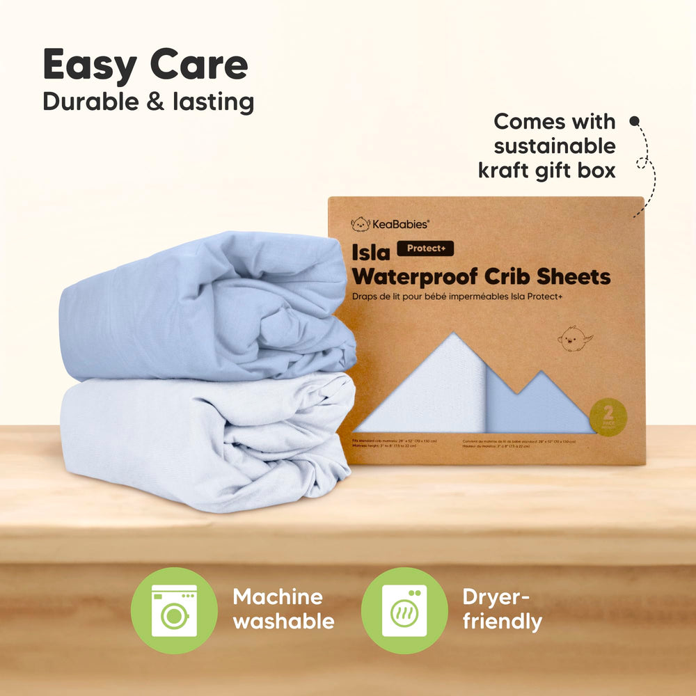 KeaBabies Isla Protect+ neutral nursery ambience complements any crib decor