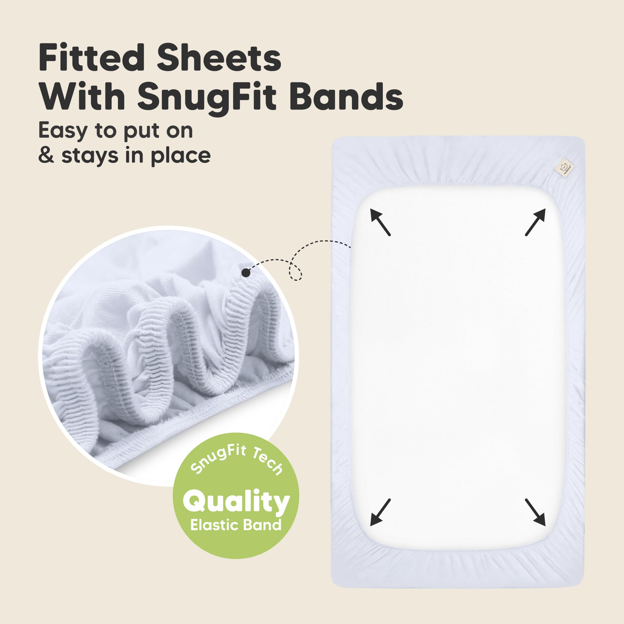 KeaBabies Isla Protect+ soft touch fabric inviting gentle contact for baby comfort