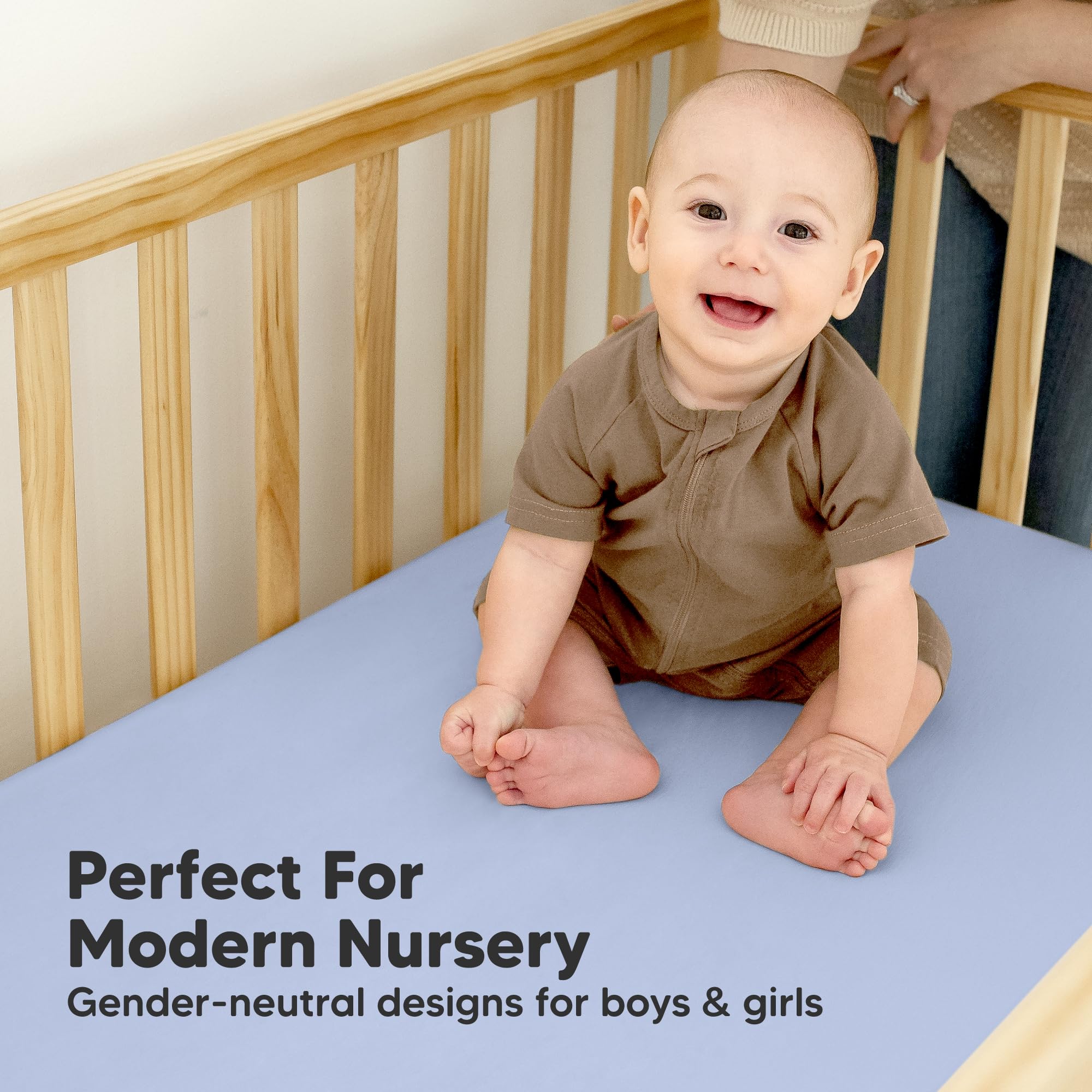 KeaBabies Isla Protect+ unisex blue flax color suitable for boy or girl nurseries