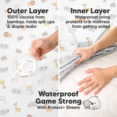 KeaBabies Isla Protect waterproof layer protecting the Graco play yard mattress