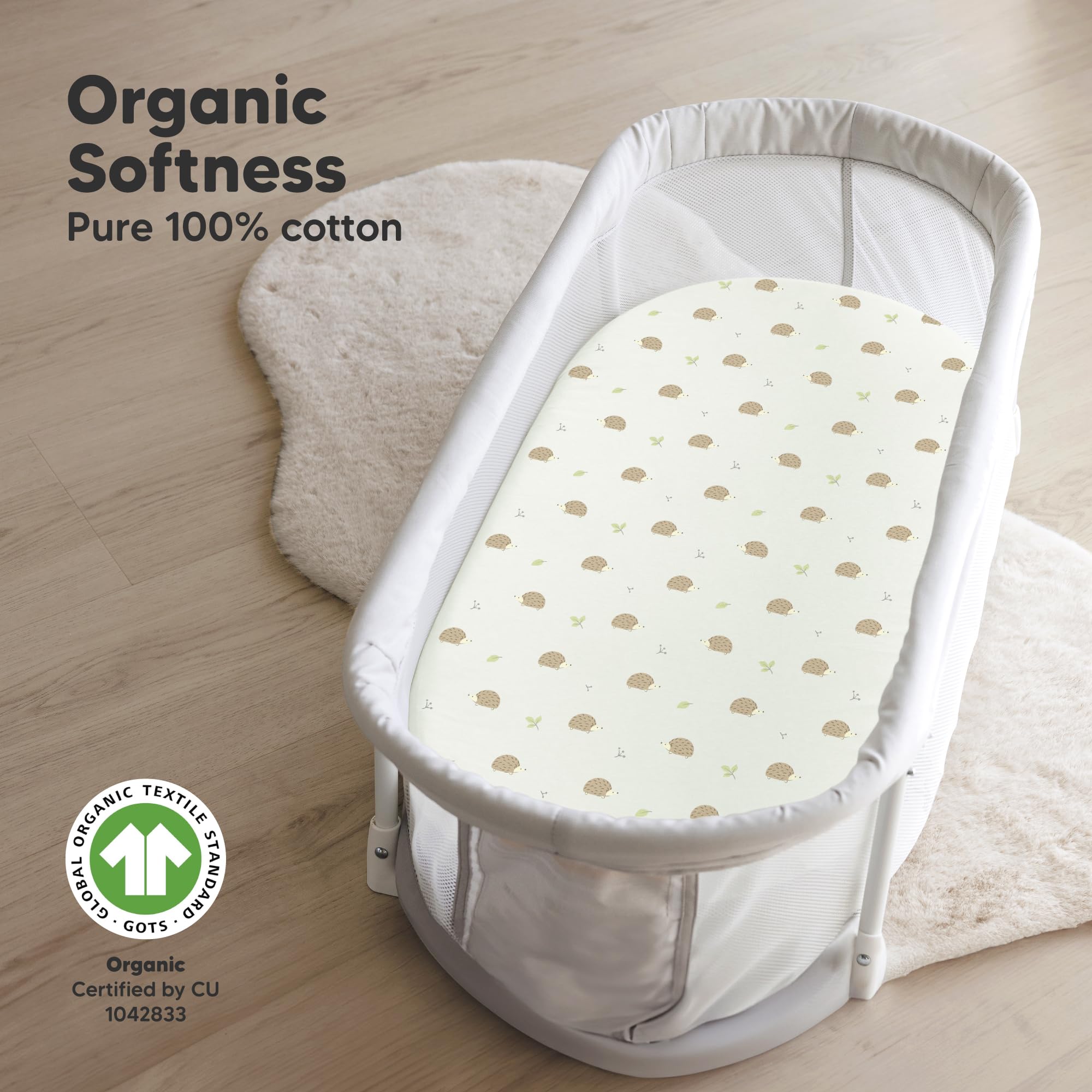 KeaBabies jersey cotton bassinet sheet offers soft, breathable comfort.