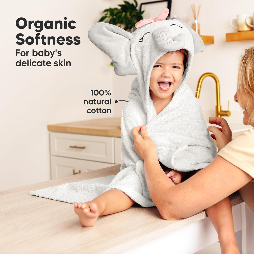 KeaBabies large 43x40-inch towel covers toddlers comfortably after bath