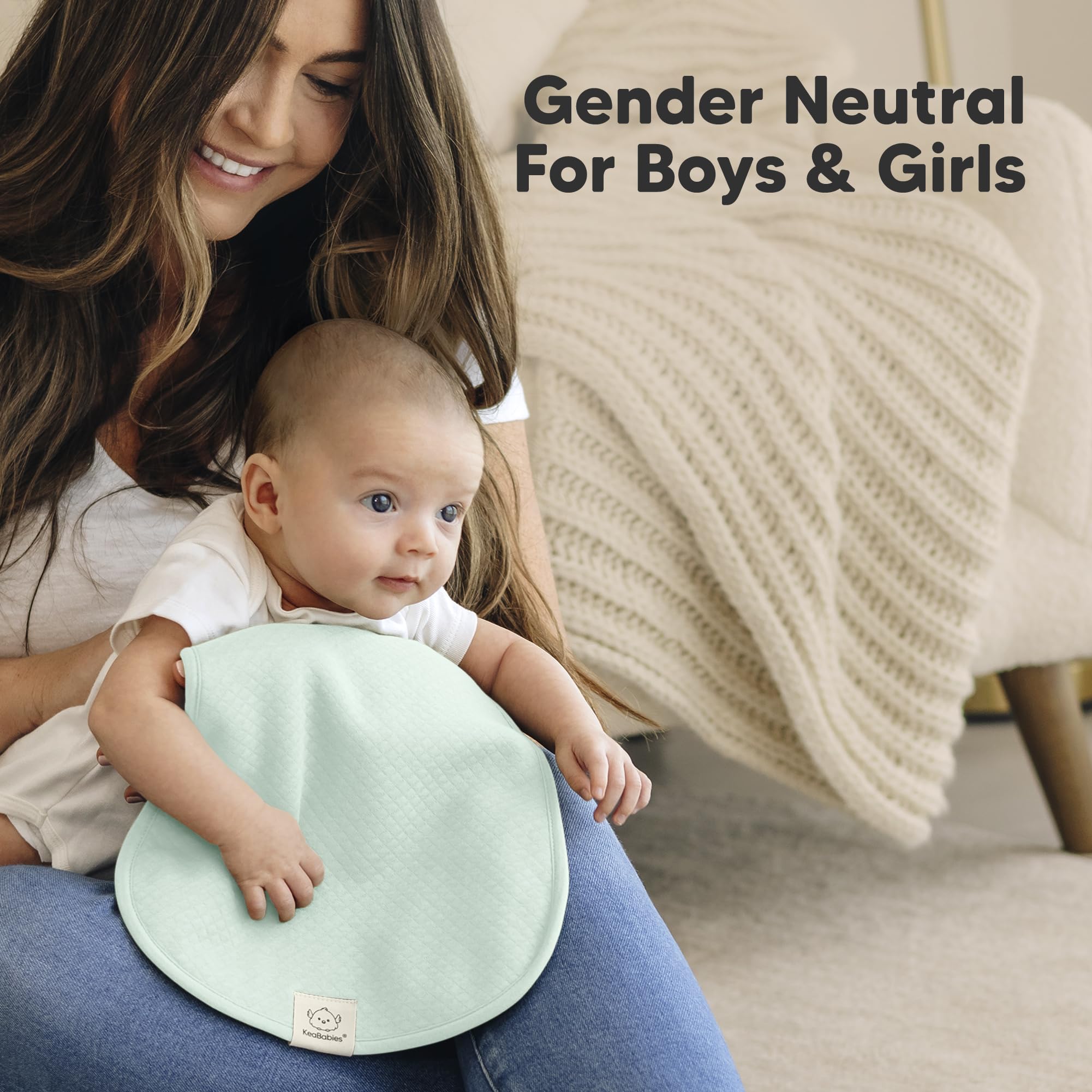 KeaBabies large absorbent burp cloth protecting clothes during feeds