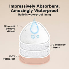 KeaBabies three-layer absorbent pads with durable laundry wash bag.