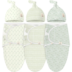 KeaBabies leafy swaddle pack close-up showing soft fabric for newborn comfort.