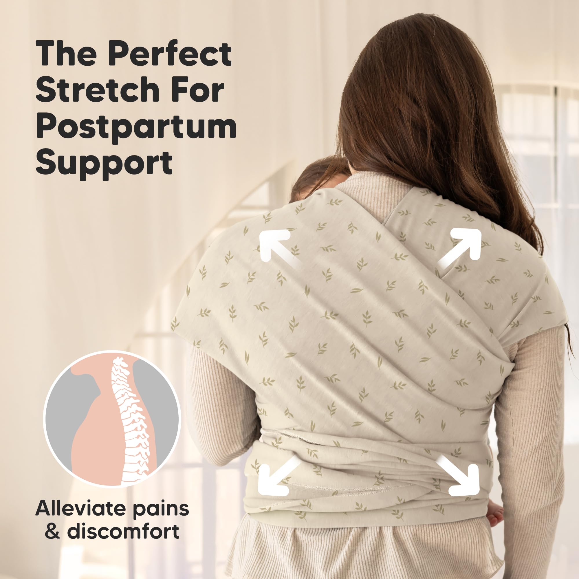 KeaBabies Leafy wrap creates a snug calm environment for soothing baby.