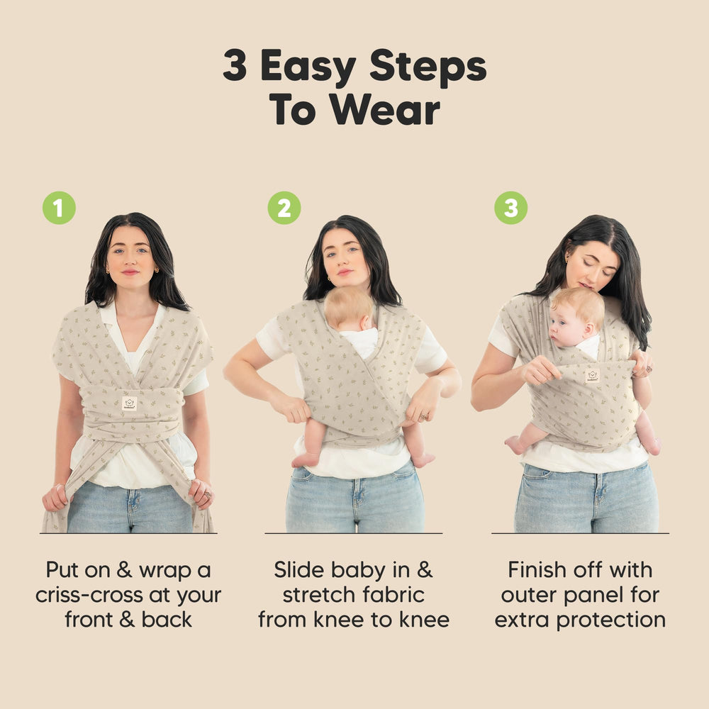 KeaBabies Leafy wrap supports newborn to toddler growth with comfortable weight distribution.