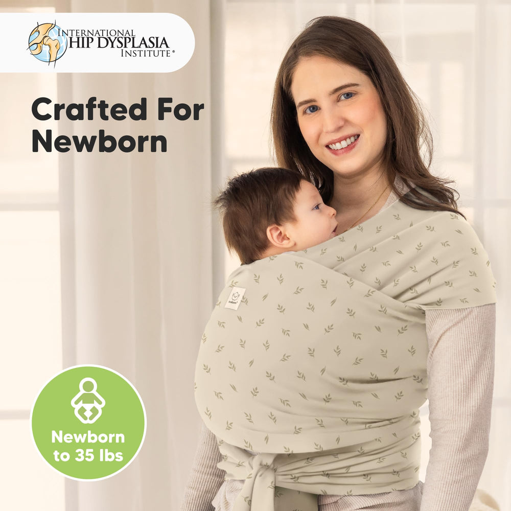 KeaBabies Leafy wrap soft breathable fabric for gentle newborn carry.