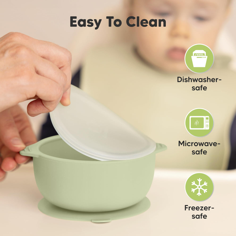 KeaBabies leakproof lids snapped on for travel and leftovers in a compact serving set.
