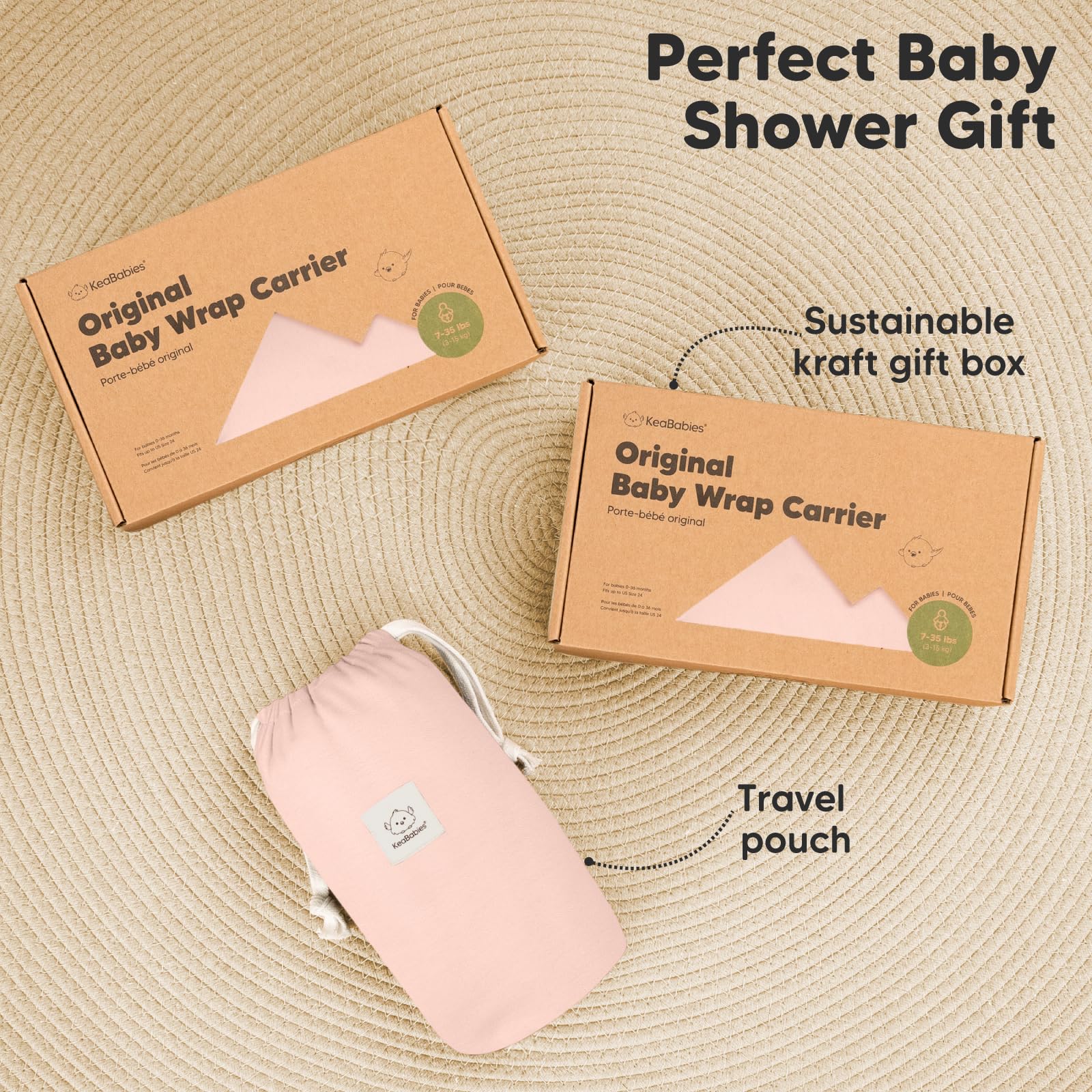 KeaBabies lightweight-soft-fabric: comfortable, travel-friendly carrier for on-the-go.