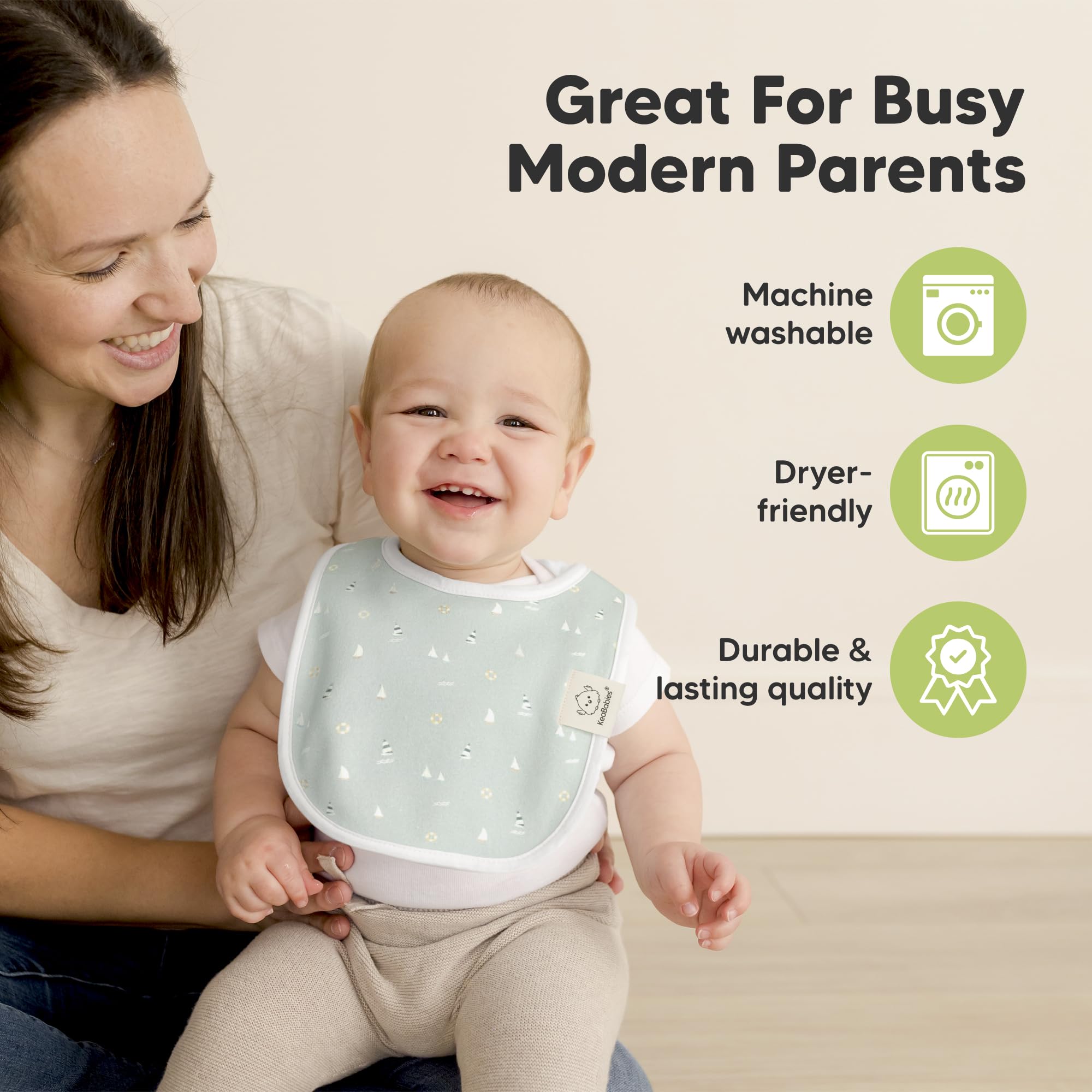 KeaBabies lightweight plush bibs for all-day comfort.