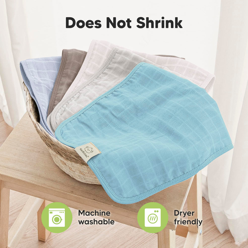 KeaBabies Lumi burp cloth packaging in sustainable gift box for gifting.