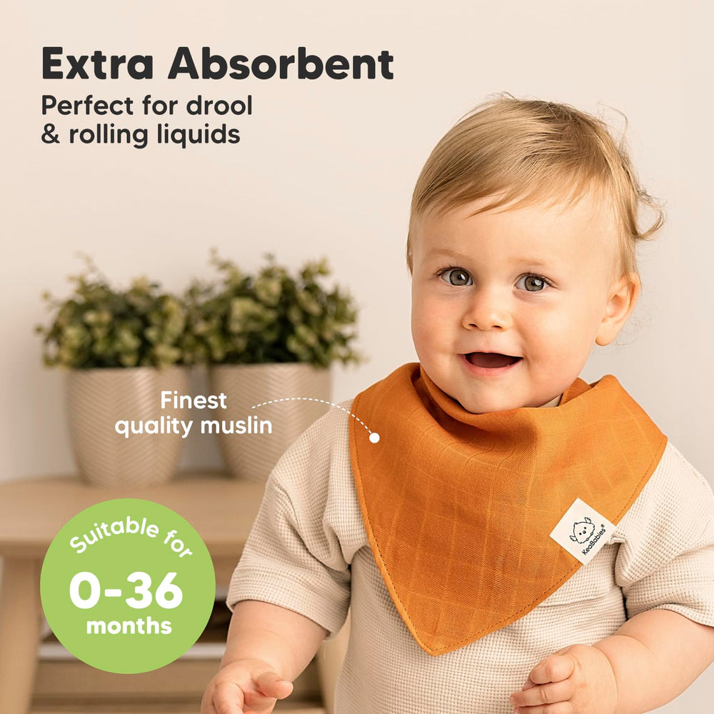 KeaBabies Lumi Muslin Bibs bamboo-cotton blend ready for quick-dry drool management
