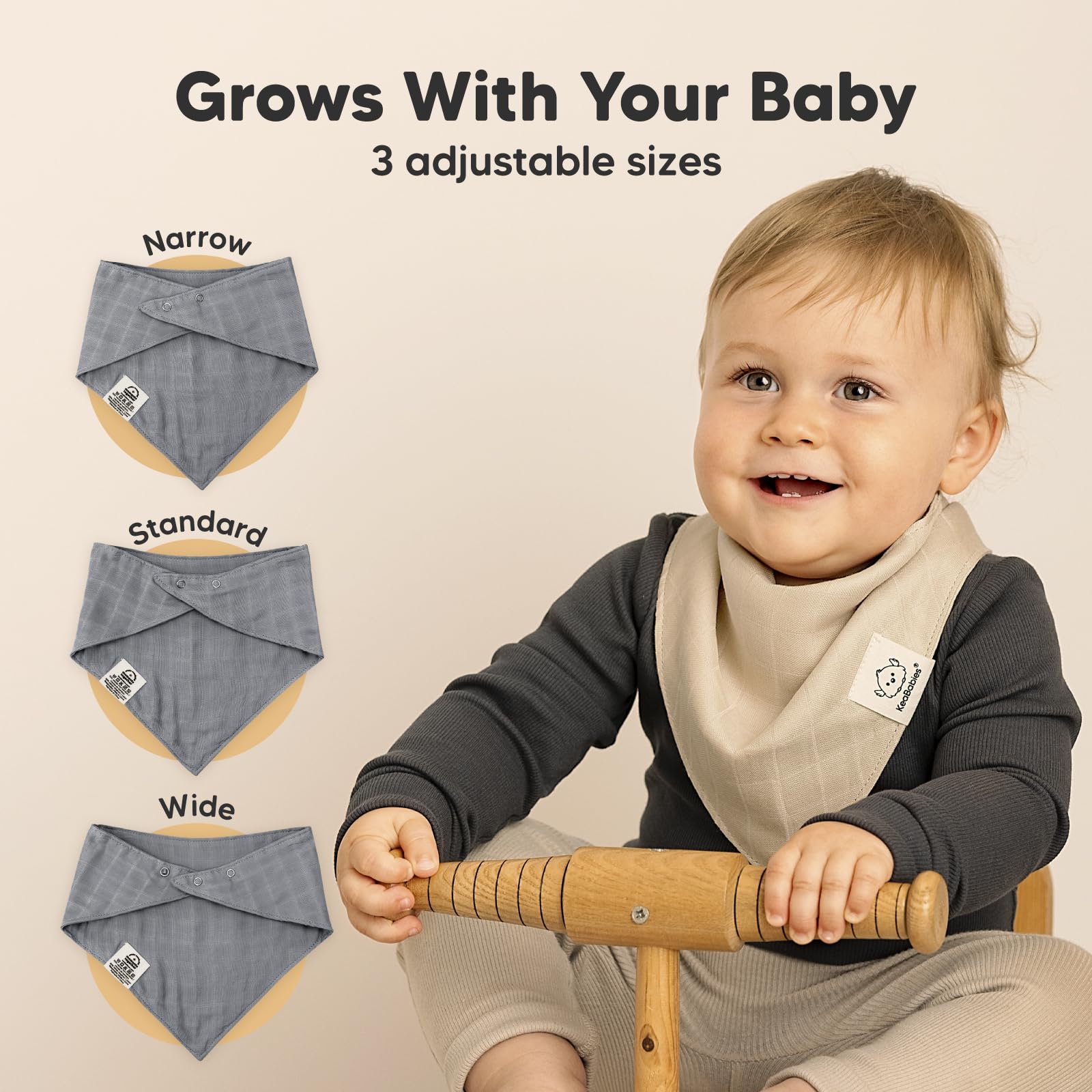 KeaBabies Lumi Muslin Bibs shown as a versatile burp cloth and wipe cloth