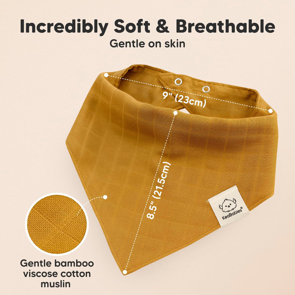 KeaBabies Lumi Muslin Bibs ultra-soft breathable fabric gentle on sensitive skin