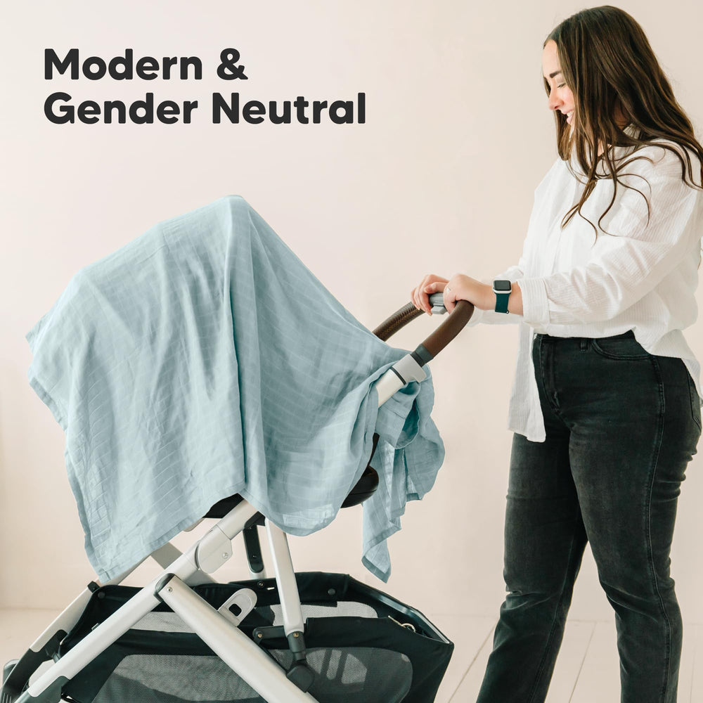 KeaBabies Lumi Muslin Swaddle, versatile use from nap time to travel.