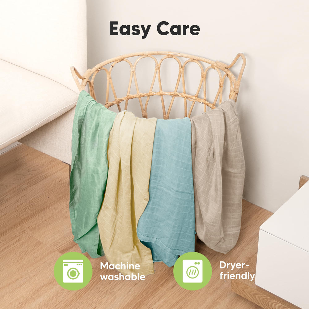 KeaBabies Lumi Muslin Swaddle, neutral colors ideal for any nursery.