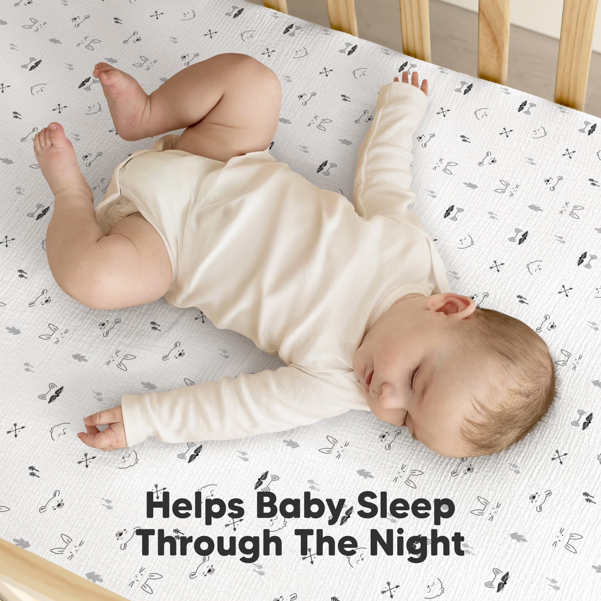 KeaBabies Lyra 2-pack neutral crib sheets for versatile nursery styling