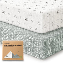KeaBabies Lyra crib sheet in 52x28 fit, soft organic cotton for nap-time comfort