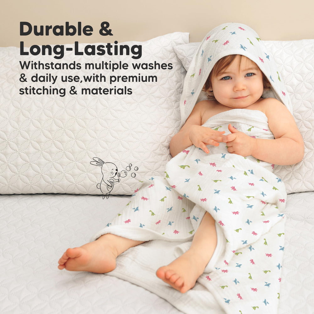 KeaBabies Lyra towel in durable, machine-washable design for busy parents.