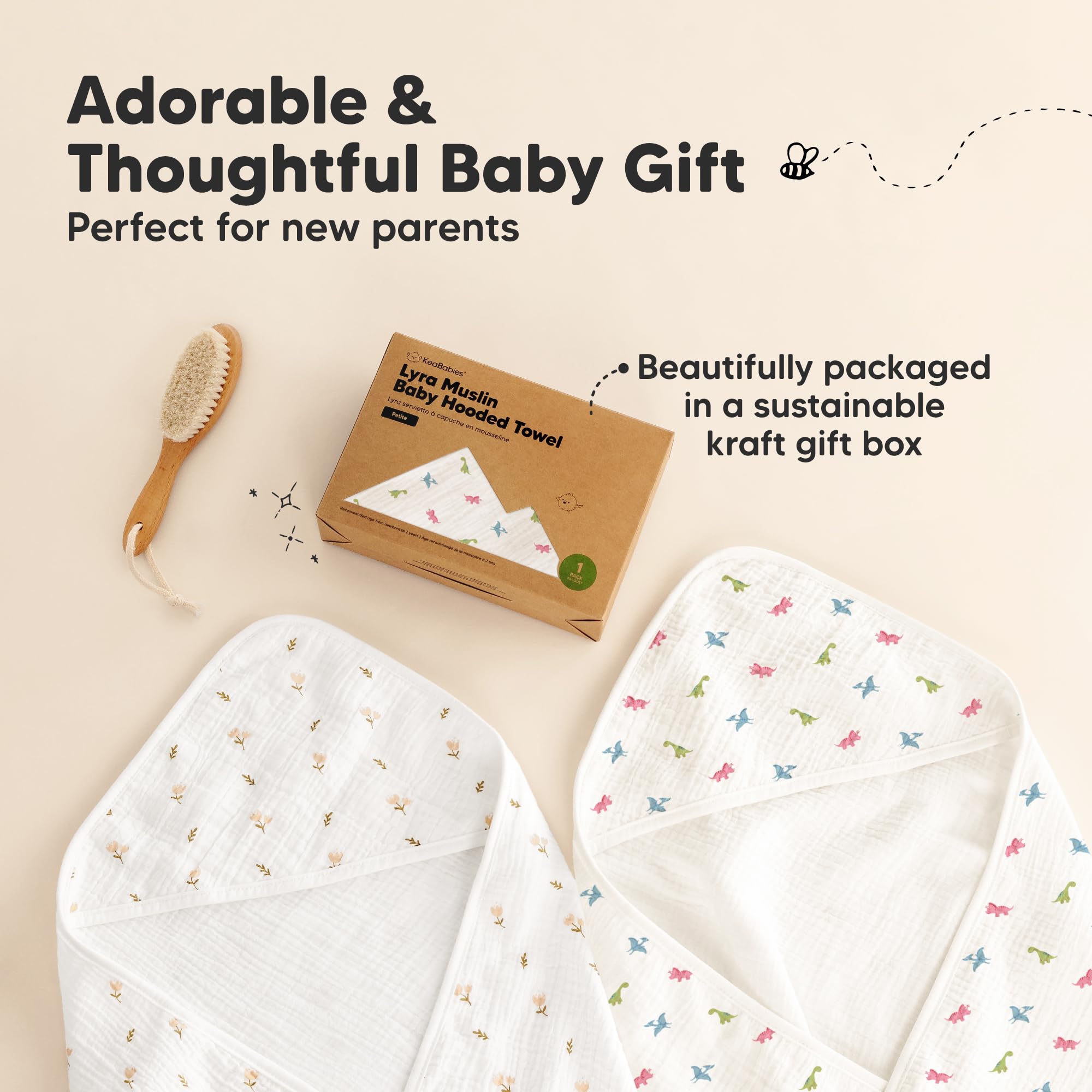 KeaBabies Lyra towel travel-ready use example with quick-drying fabric.