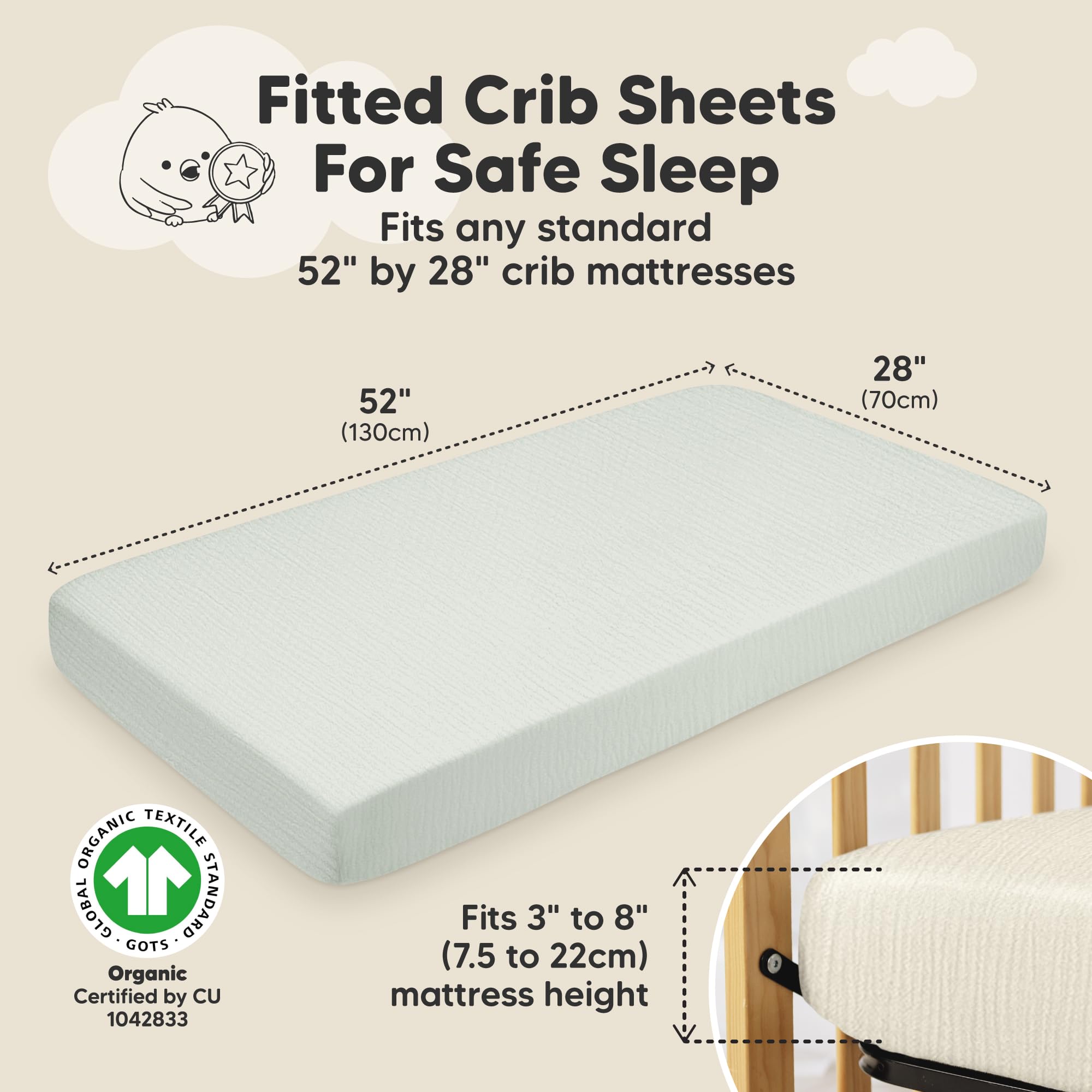 KeaBabies Lyra sheets are durable and machine washable for busy households