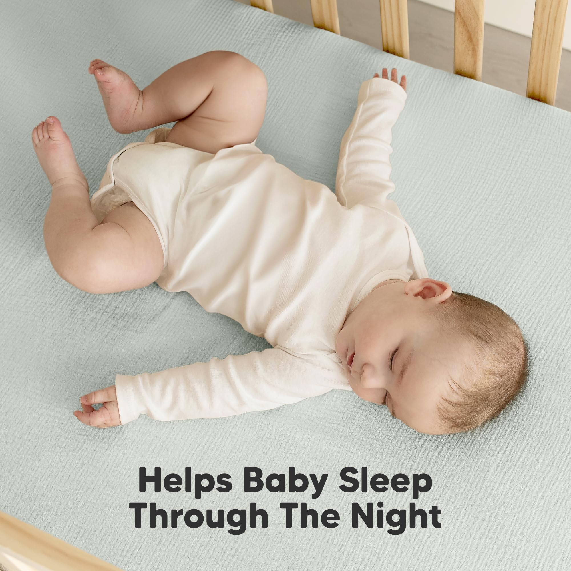 KeaBabies Lyra easy-on-off design for quick sheet changes