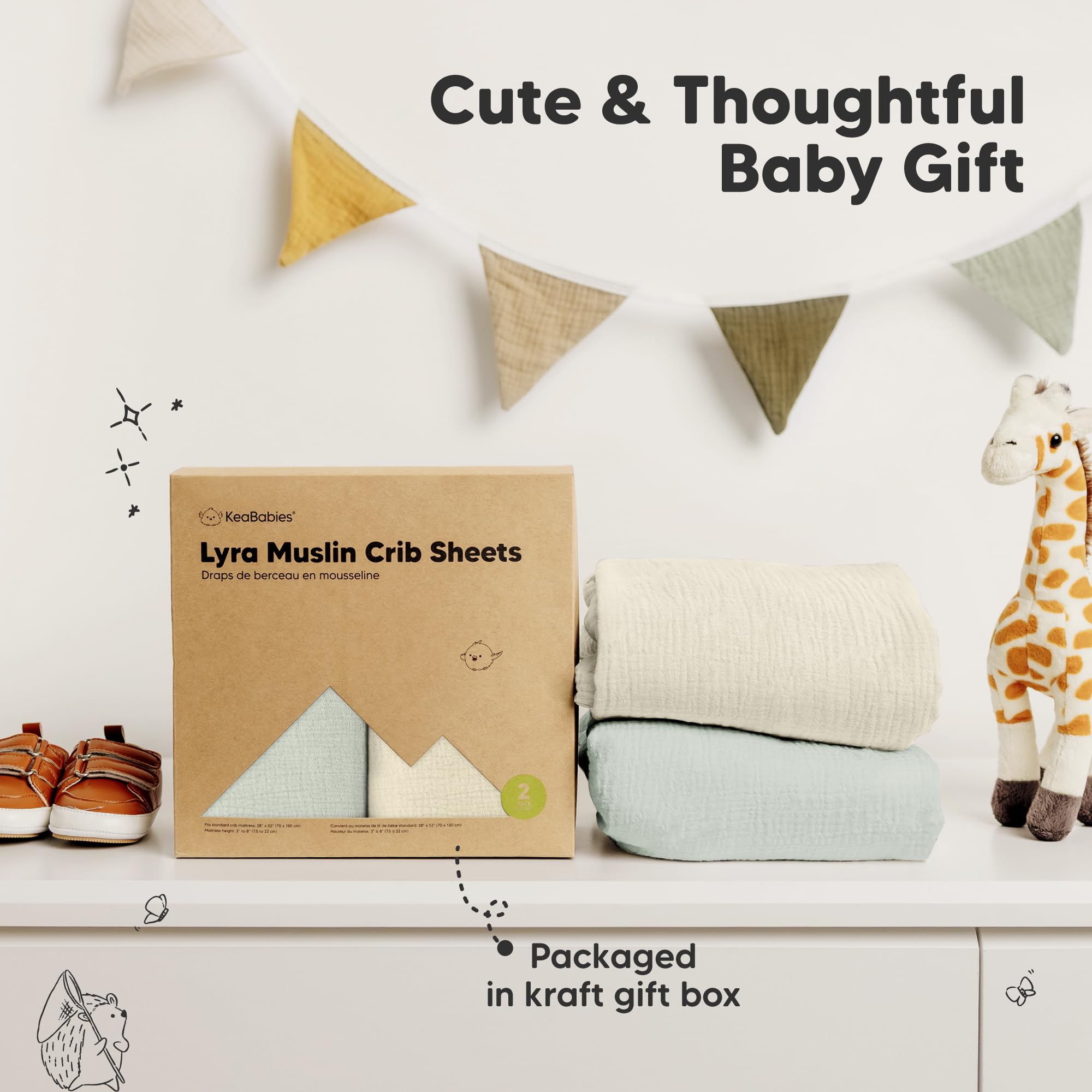 KeaBabies Lyra gift-ready packaging great for baby showers