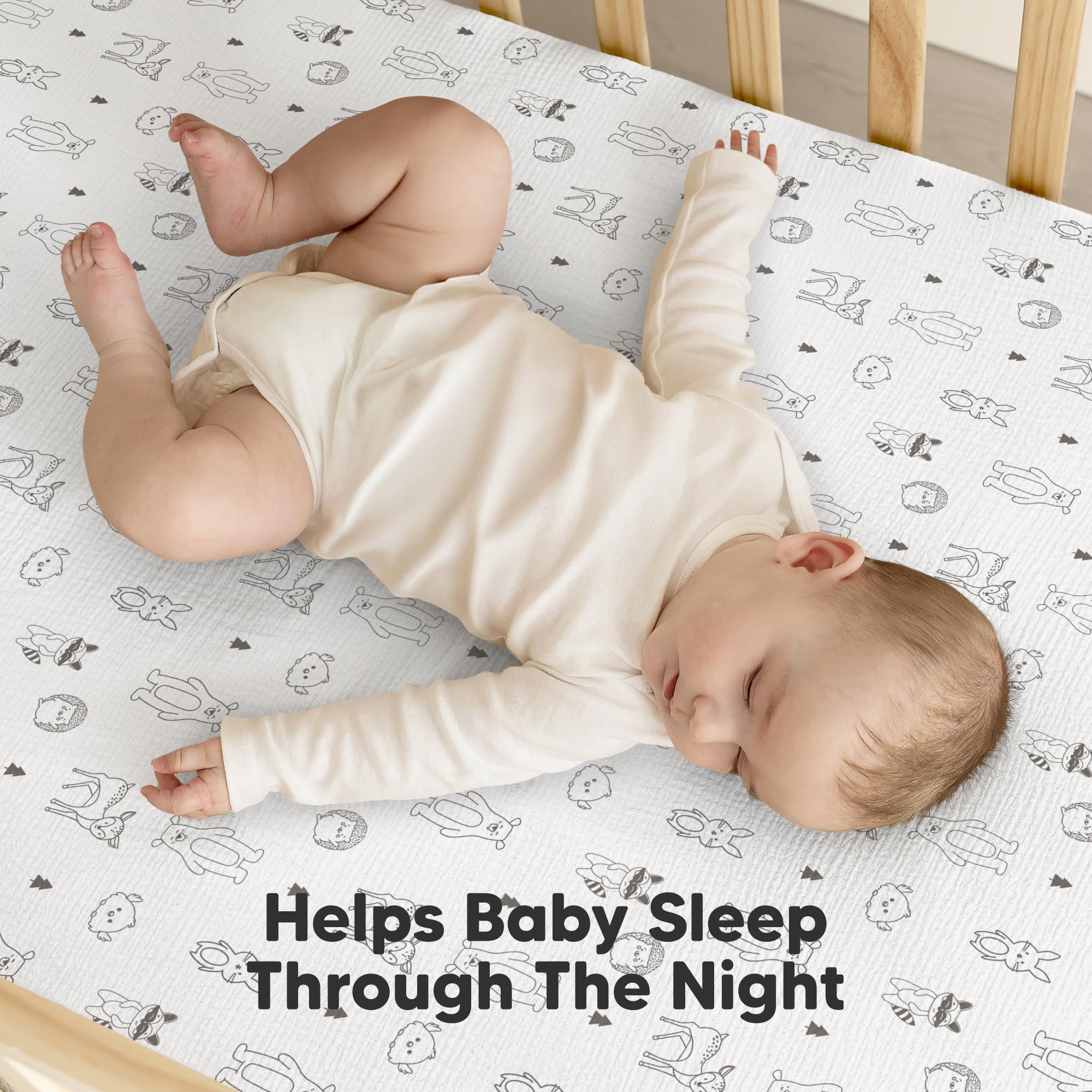 KeaBabies Lyra crib sheet with durable stitching for daily use