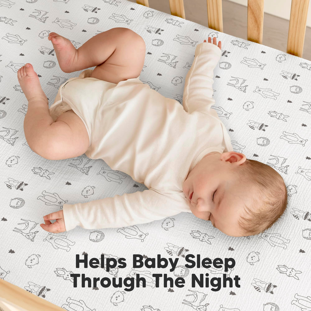 KeaBabies Lyra crib sheet with durable stitching for daily use