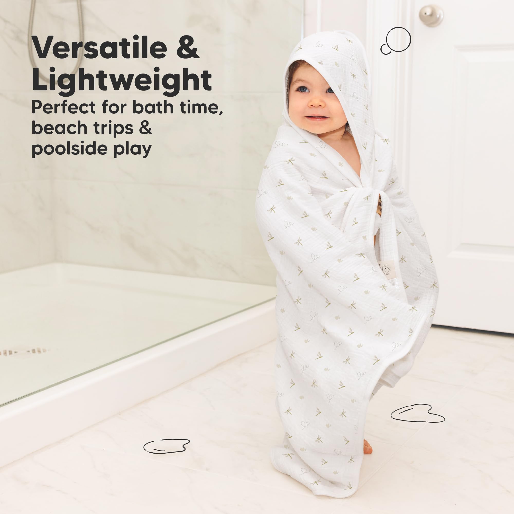 KeaBabies Lyra gift-pack towel, perfect for baby showers in kraft box.