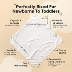 KeaBabies Lyra soft texture towel for gentle drying and warmth.