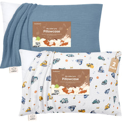 KeaBabies Lyra muslin pillowcase close-up shows breathable, soft fabric.