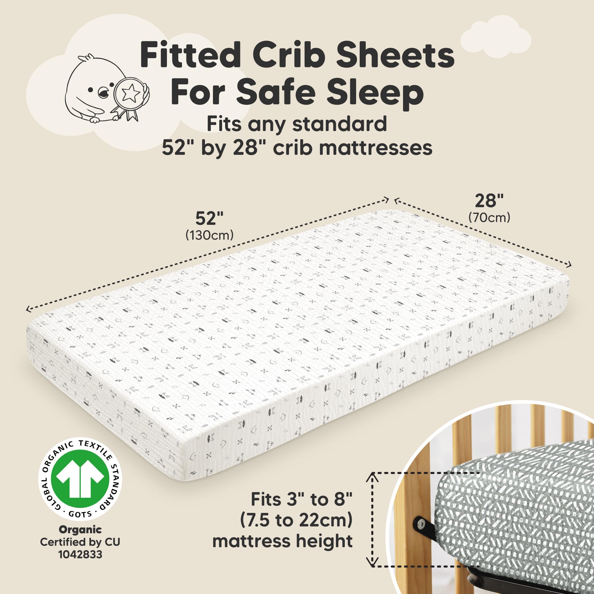 KeaBabies Lyra soft breathable sheets show baby comfort and easy care