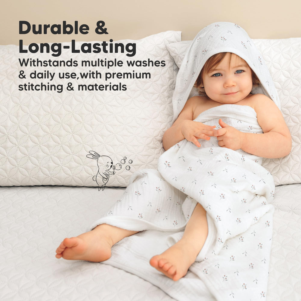 KeaBabies Lyra towel is durable and machine washable for busy households.