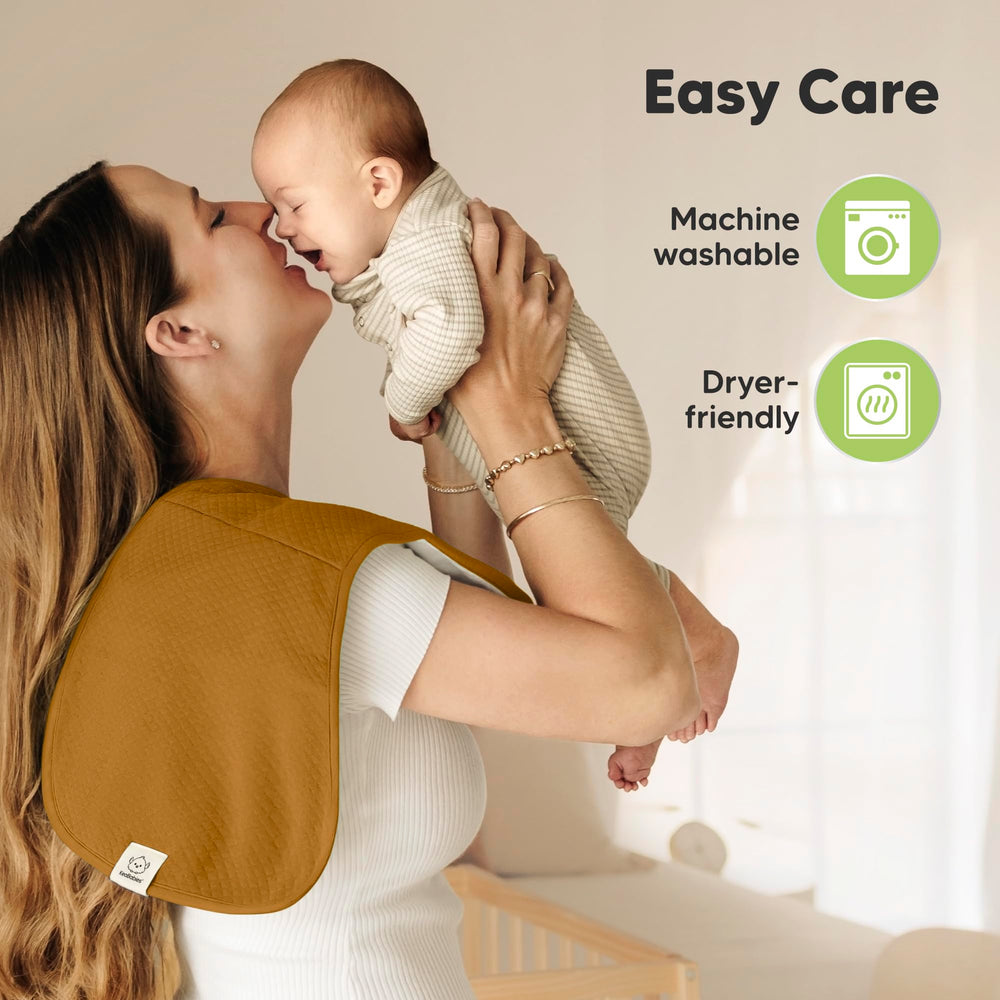 KeaBabies machine-washable and dryer-friendly burp cloths for busy parents