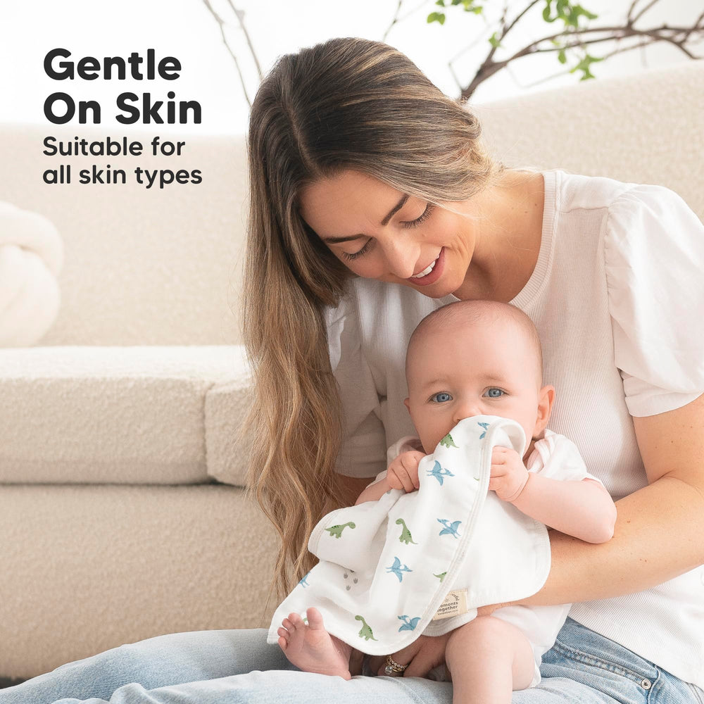 KeaBabies machine-washable burp cloths stay plush after washing