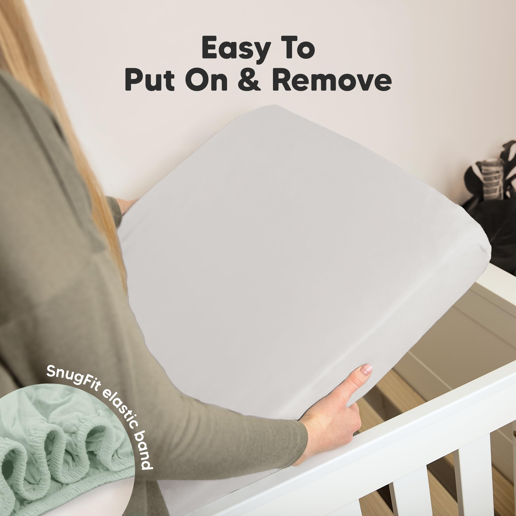 KeaBabies Machine-washable crib sheet handles regular nursery washes.