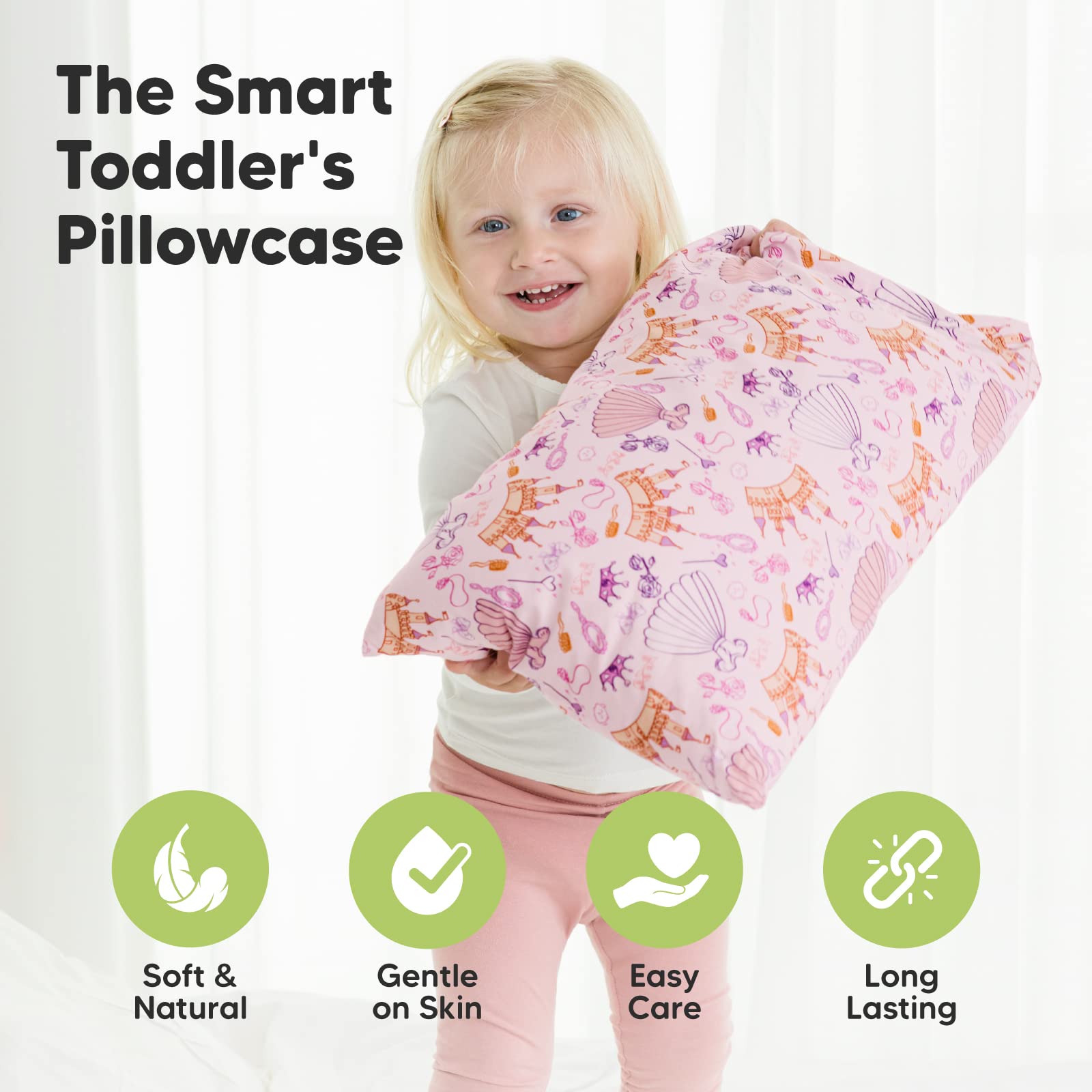 KeaBabies machine washable and dryer friendly pillowcase for simple cleanup.
