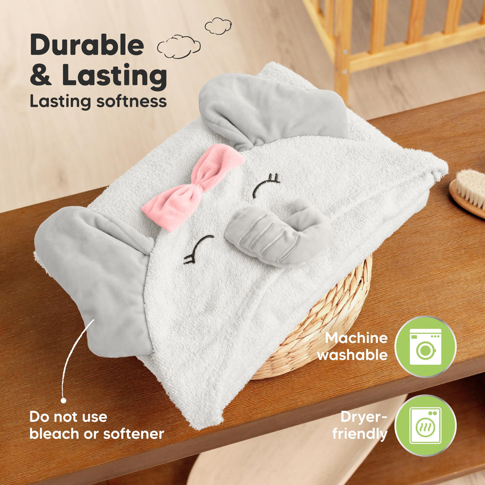 KeaBabies machine-washable towel remains soft after frequent washes