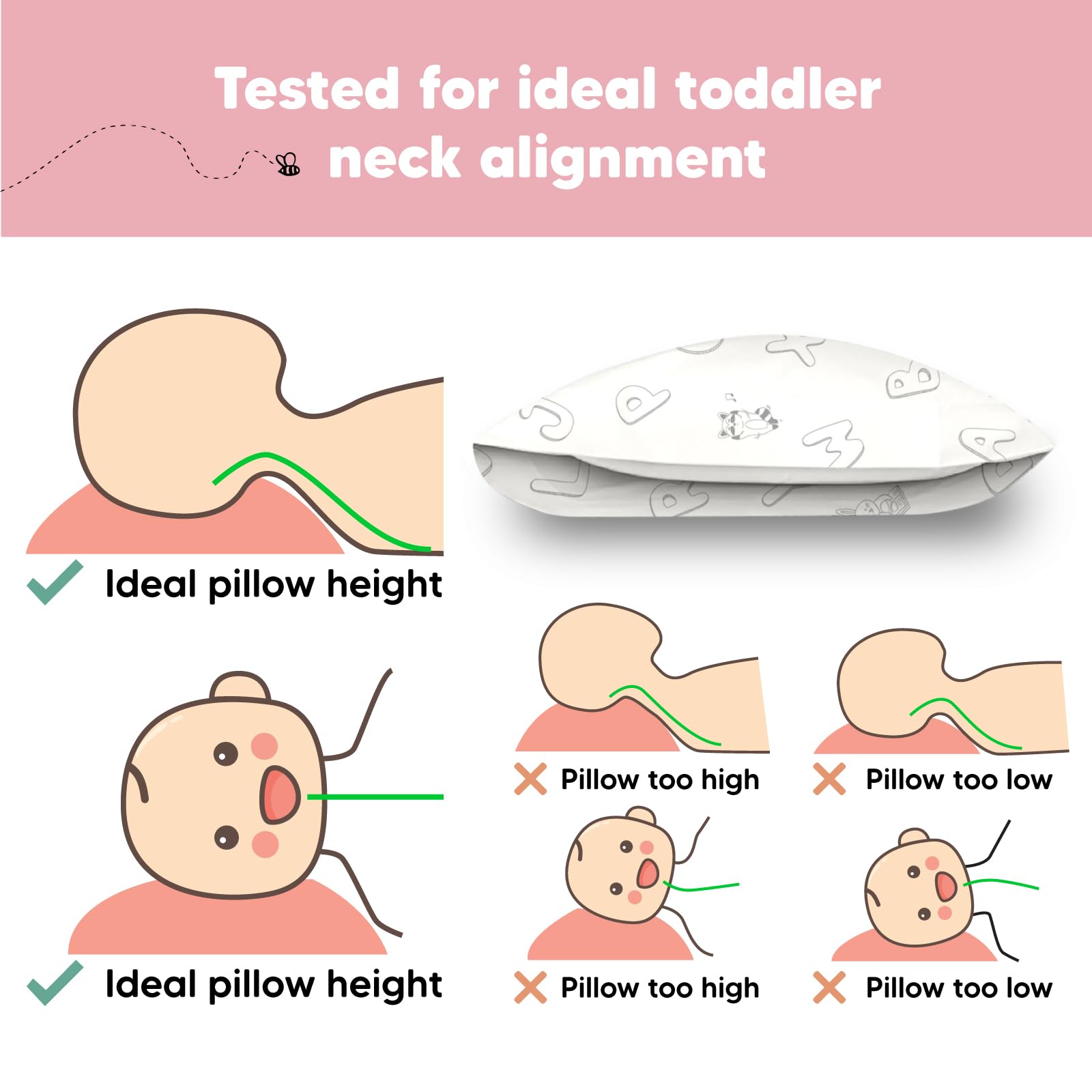 Machine-washable KeaBabies pillow and cover