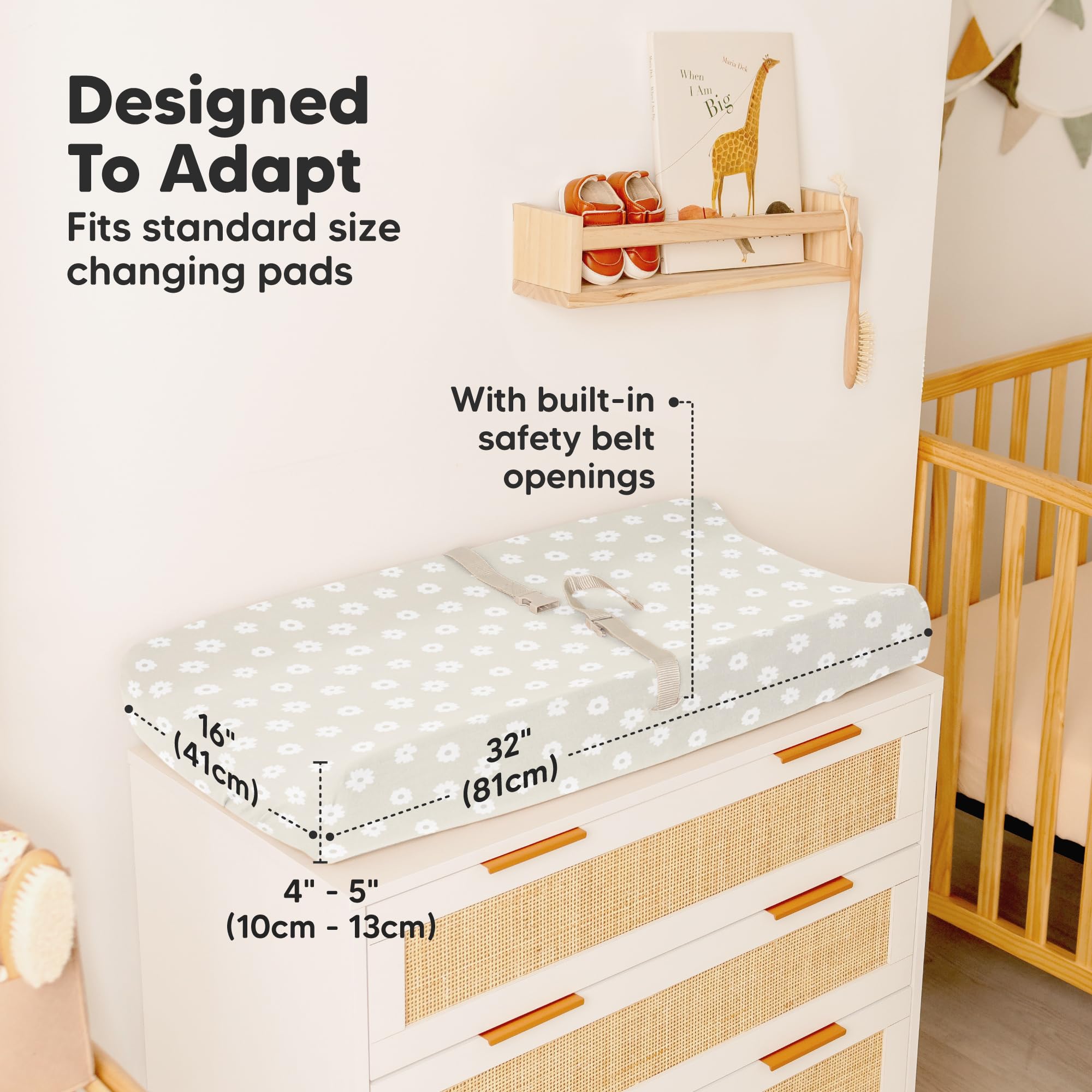KeaBabies Meadow cover with durable seams for daily washing.