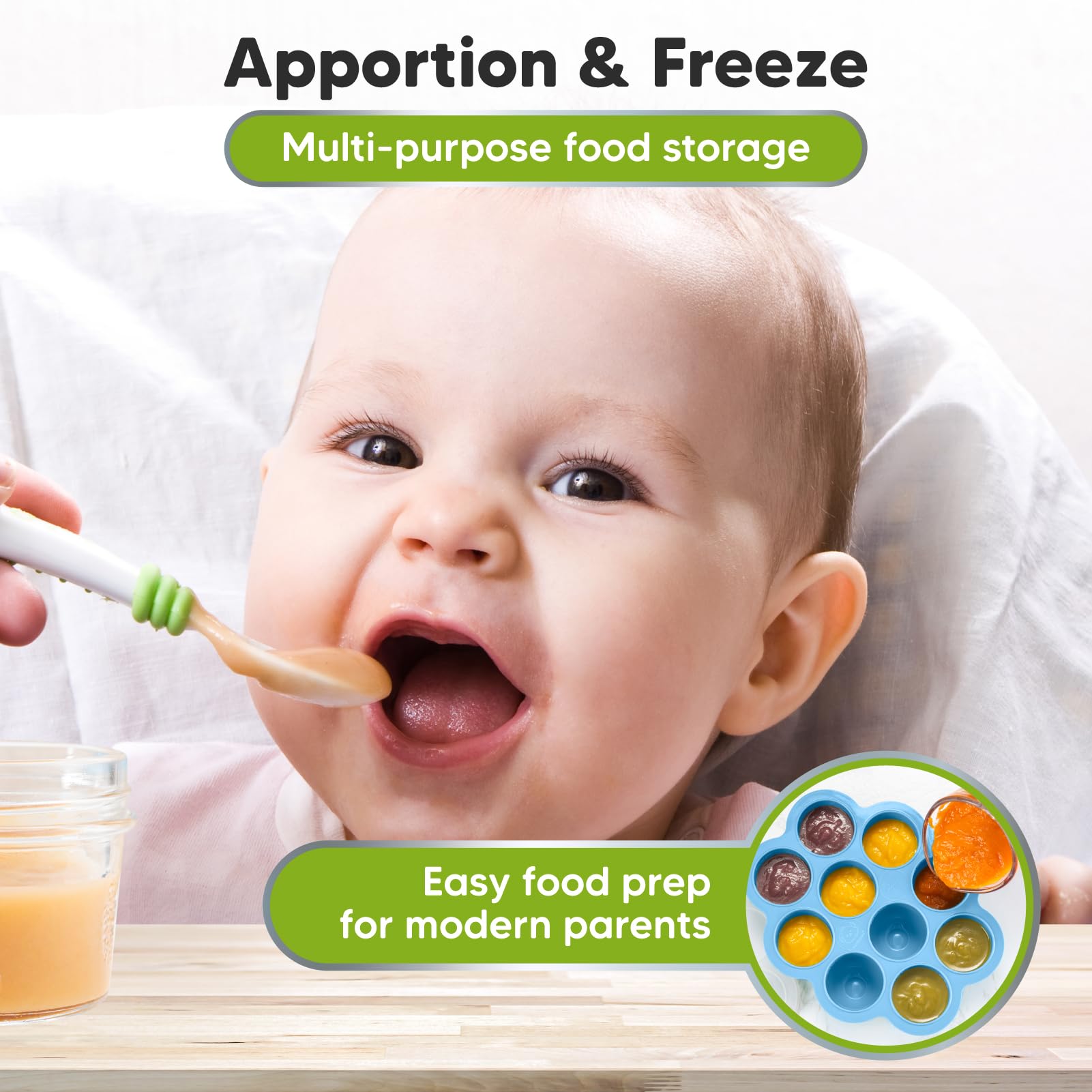 KeaBabies meal prep tray for portion-controlled baby food.