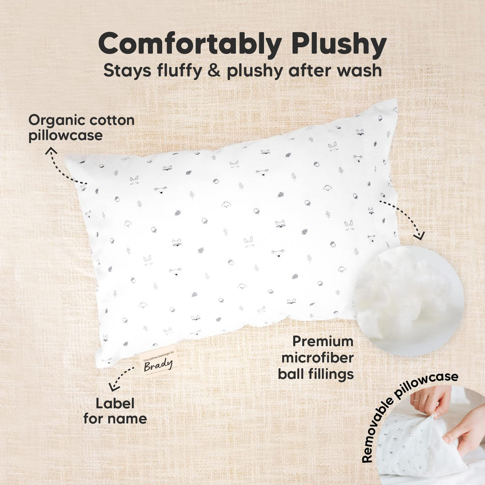 KeaBabies Mini Toddler Pillow Close-up reveals soft fabric and comfortable filling.