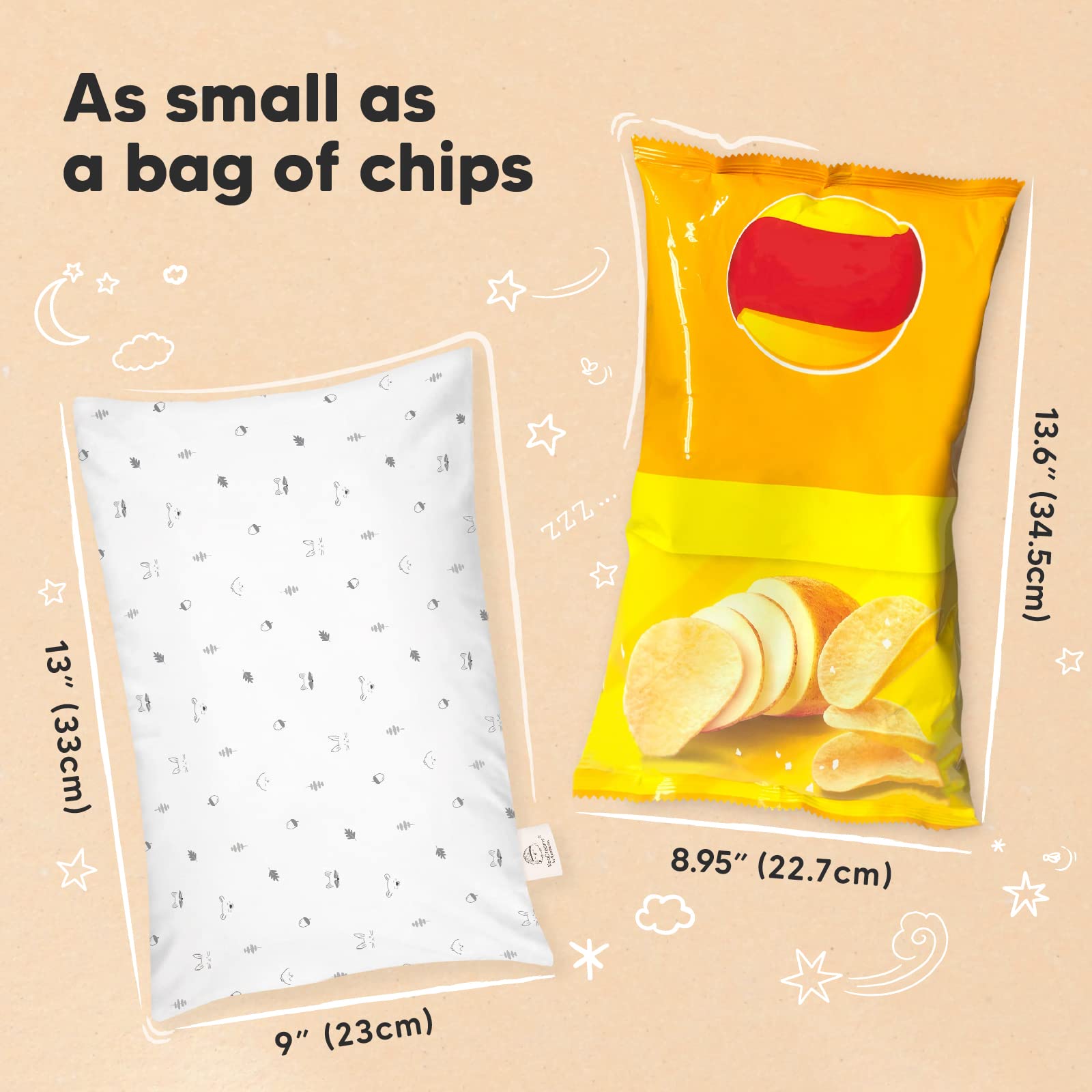 KeaBabies Mini Toddler Pillow Washable Cover keeps play messes easy to manage.
