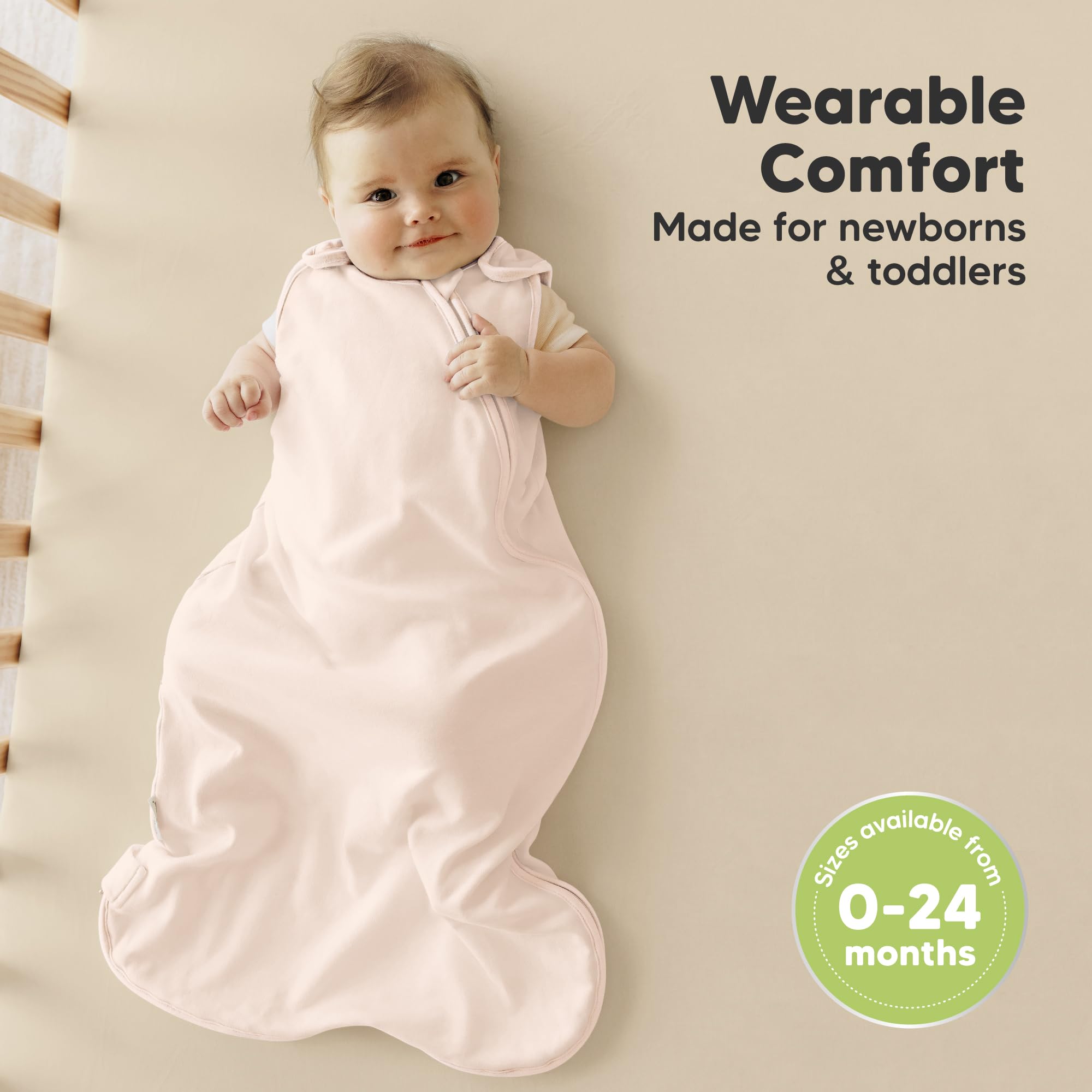 KeaBabies Mist Rose fabric close-up showing soft organic cotton texture