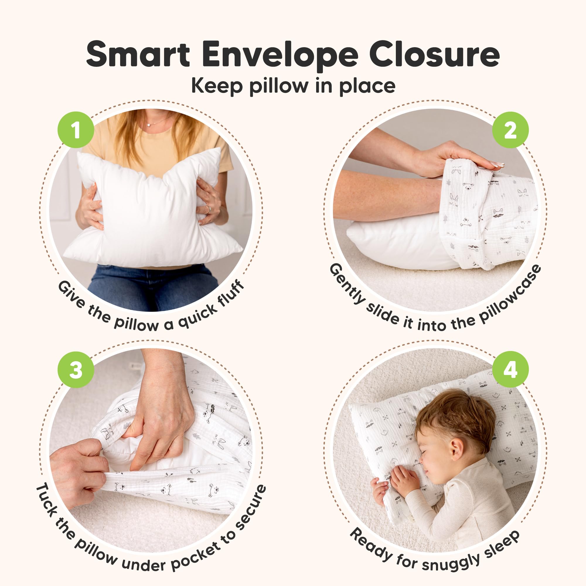 KeaBabies washable pillowcase remains soft after washing for daily use.